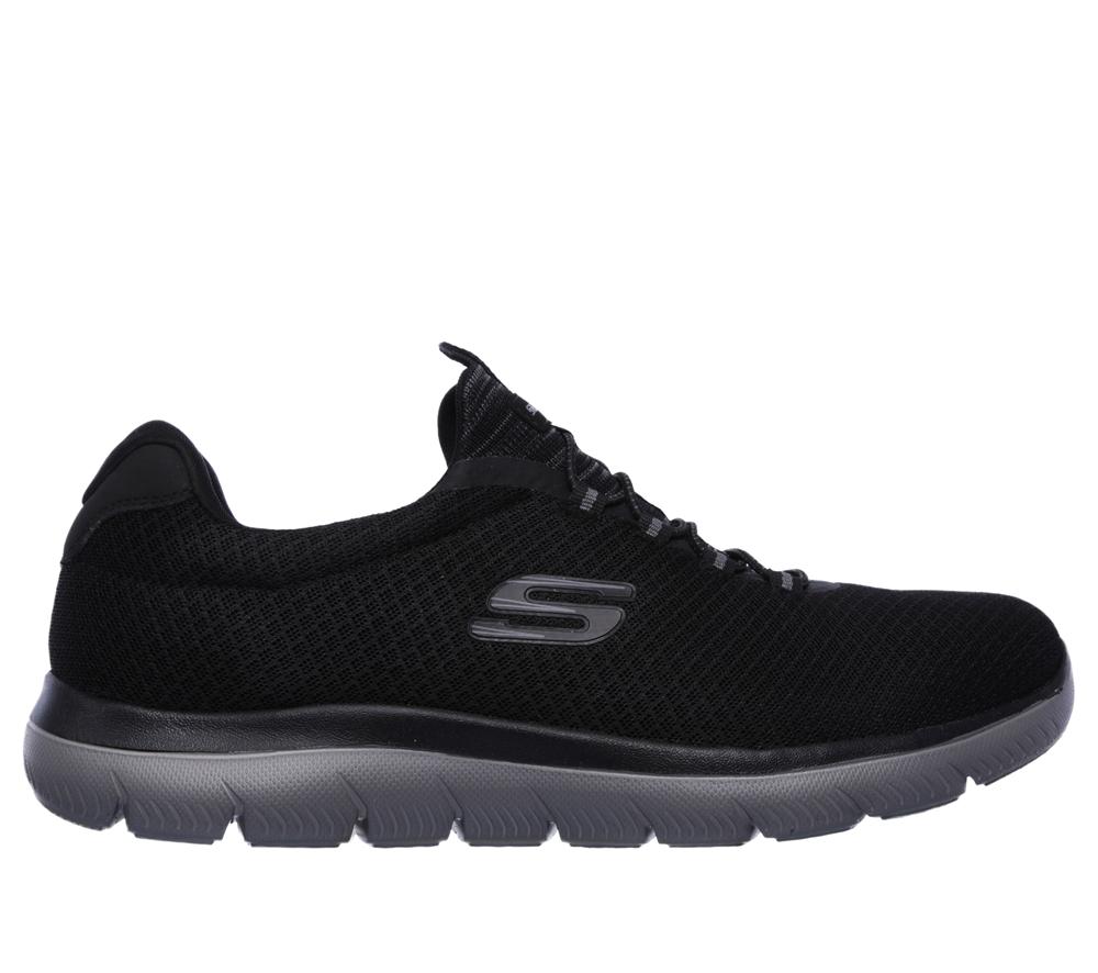 Men Skechers Summits Slip On Shoes Black / Charcoal  USA |  1945-KLFYV