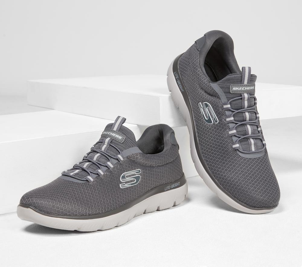 Men Skechers Summits Slip On Shoes Charcoal  USA |  2801-SZYGO