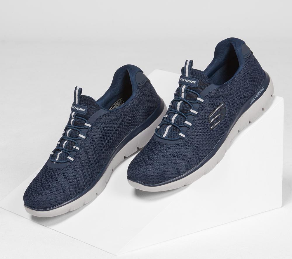 Men Skechers Summits Slip On Shoes Navy  USA |  6874-VKMXB