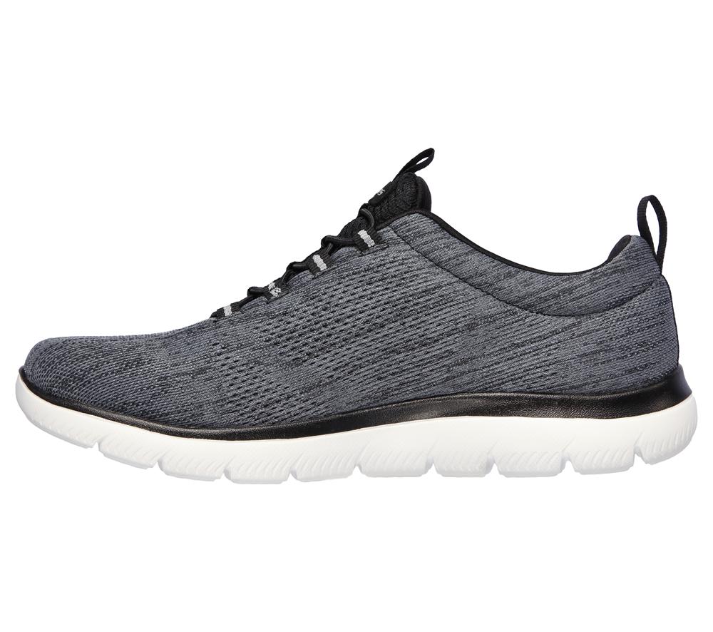 Men Skechers Summits - Louvin Slip On Shoes Black / White  USA |  6271-YZMRV