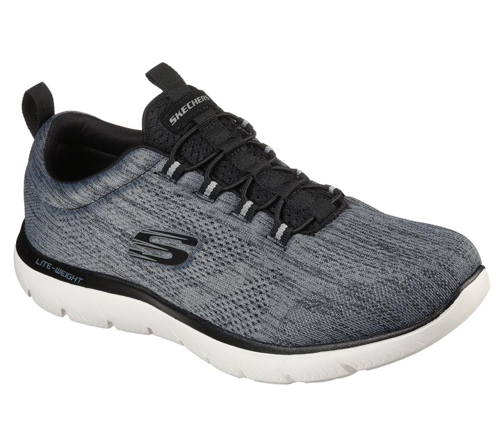 Men Skechers Summits - Louvin Slip On Shoes Black / White  USA |  6271-YZMRV