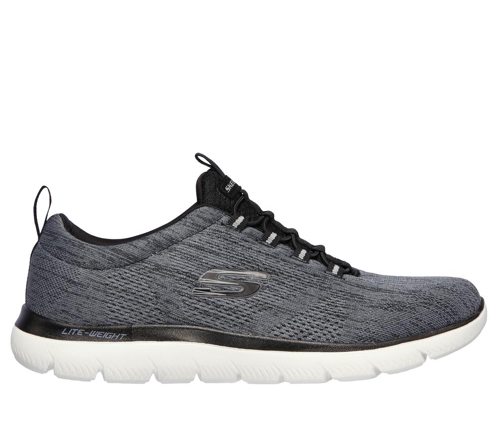 Men Skechers Summits - Louvin Slip On Shoes Black / White  USA |  6271-YZMRV