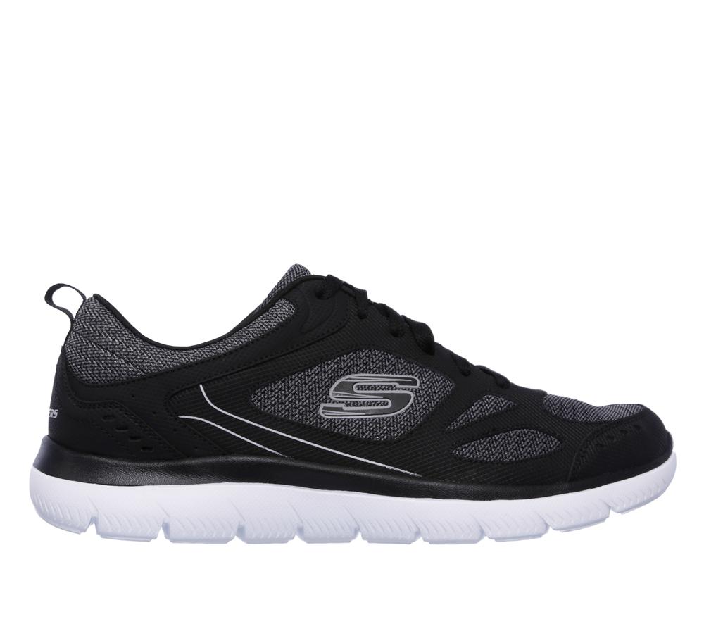 Men Skechers Summits - South Rim Lace Up Black / White  USA |  8572-SZFYH