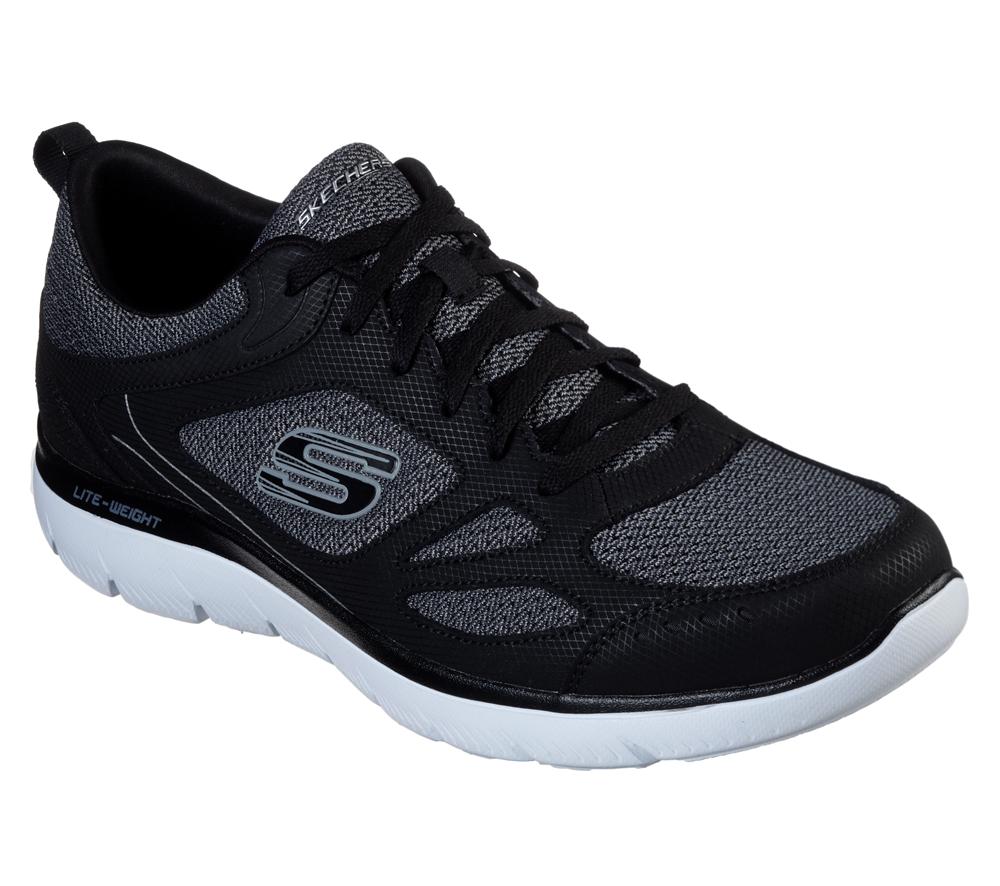 Men Skechers Summits - South Rim Sneakers Black / White  USA |  1428-DAQHE