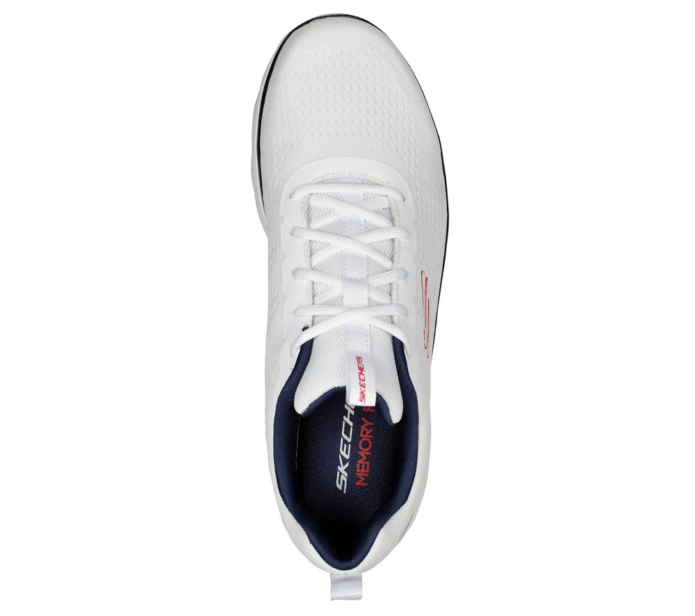 Men Skechers Summits - Torre Lace Up White / Navy  USA |  5928-QSANB