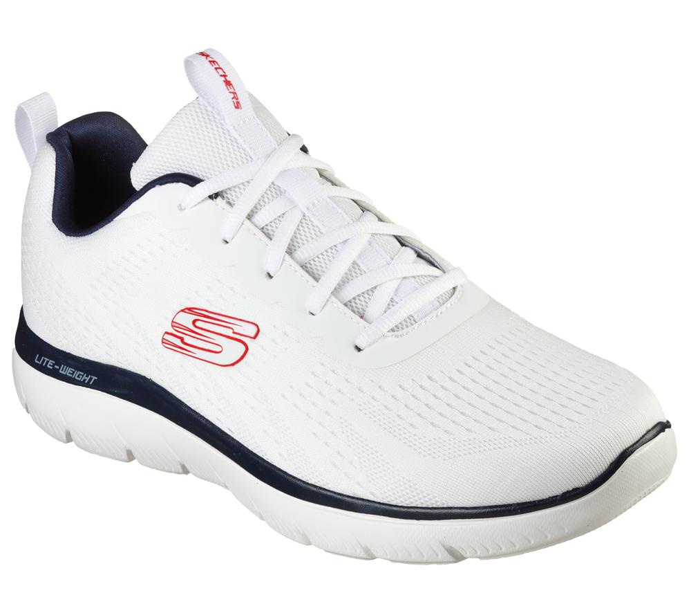 Men Skechers Summits - Torre Lace Up White / Navy  USA |  5928-QSANB