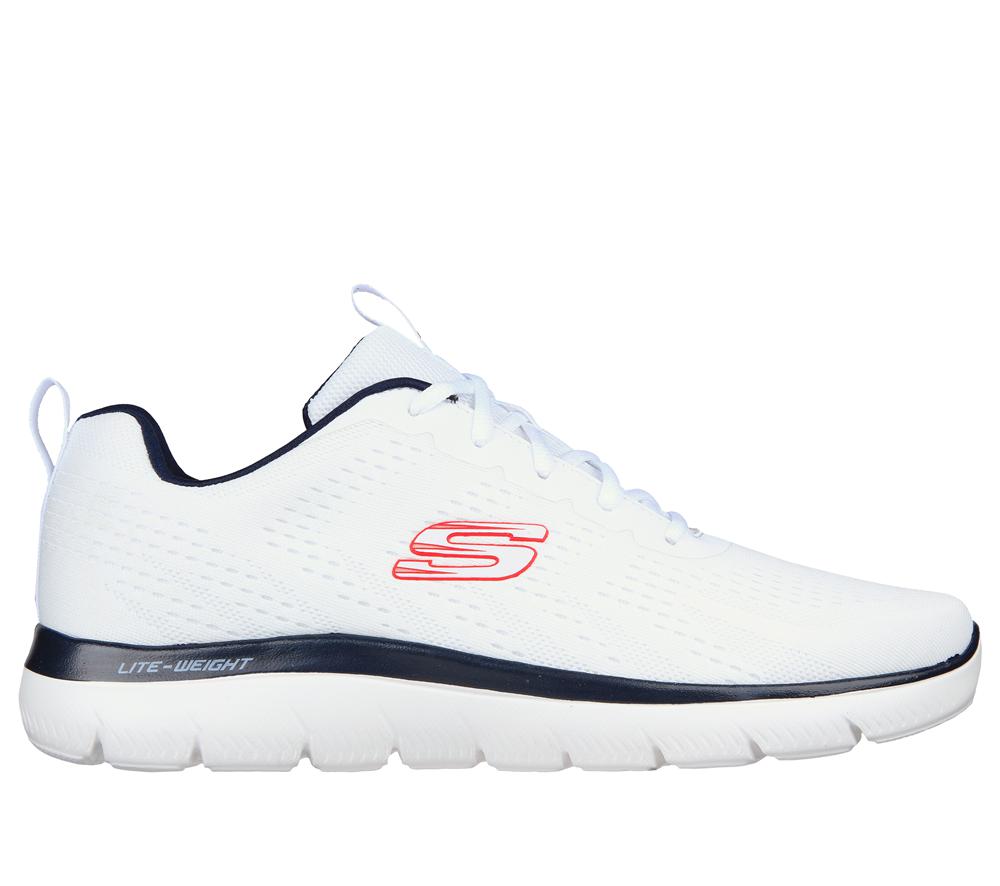 Men Skechers Summits - Torre Lace Up White / Navy  USA |  5928-QSANB