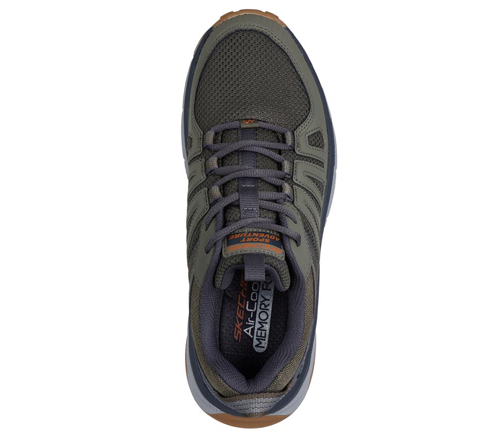 Men Skechers Switch Back - Venture Seeker Sneakers Green / Multicolor  USA |  9154-KZFUR