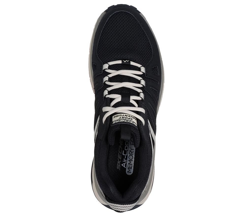 Men Skechers Switch Back - Venture Seeker Lace Up Black / Taupe  USA |  2346-IRJMH