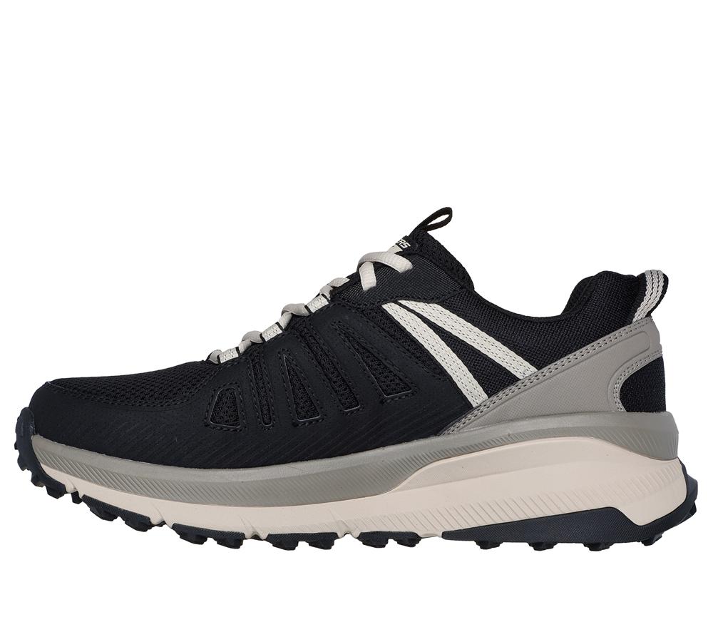 Men Skechers Switch Back - Venture Seeker Lace Up Black / Taupe  USA |  2346-IRJMH