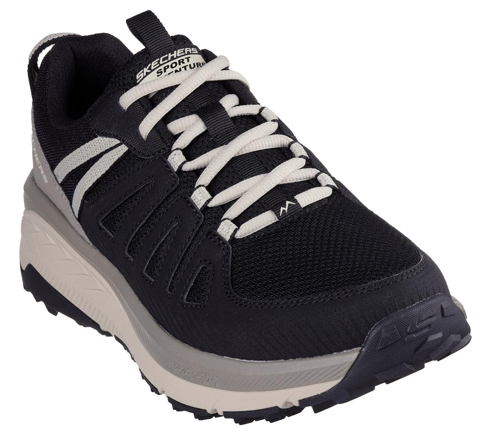 Men Skechers Switch Back - Venture Seeker Lace Up Black / Taupe  USA |  2346-IRJMH
