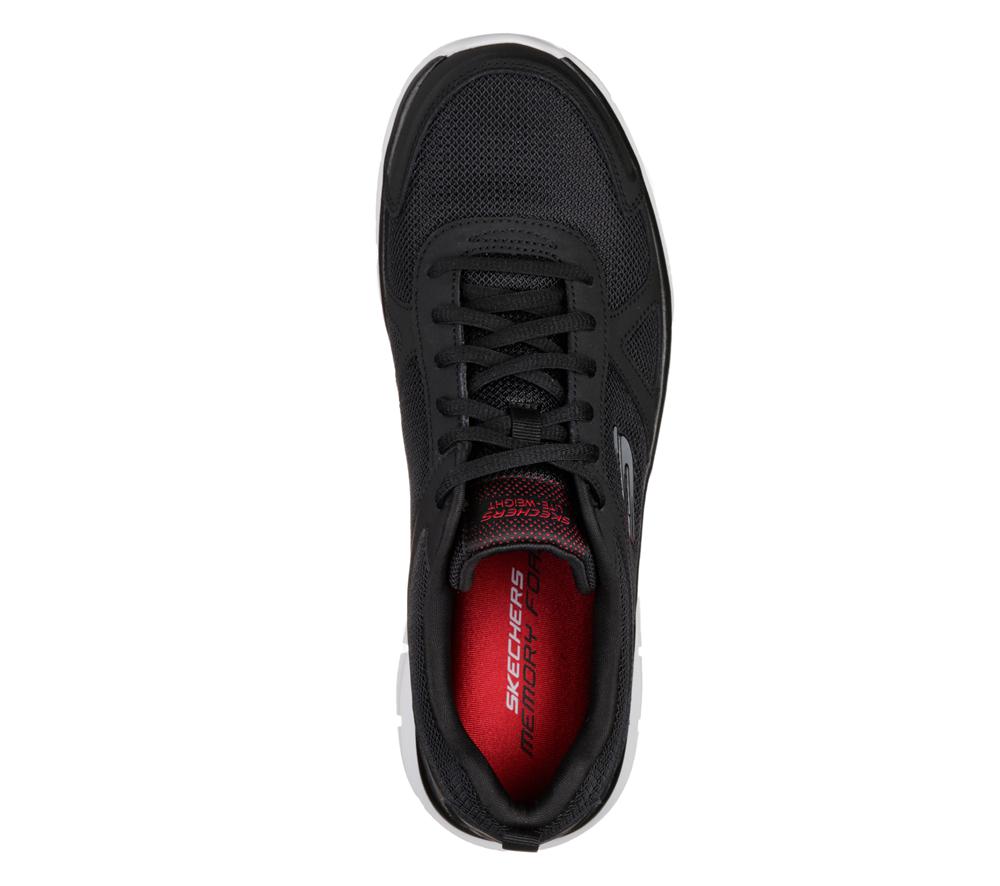Men Skechers Track Lace Up Black / Red  USA |  4086-DUNCS