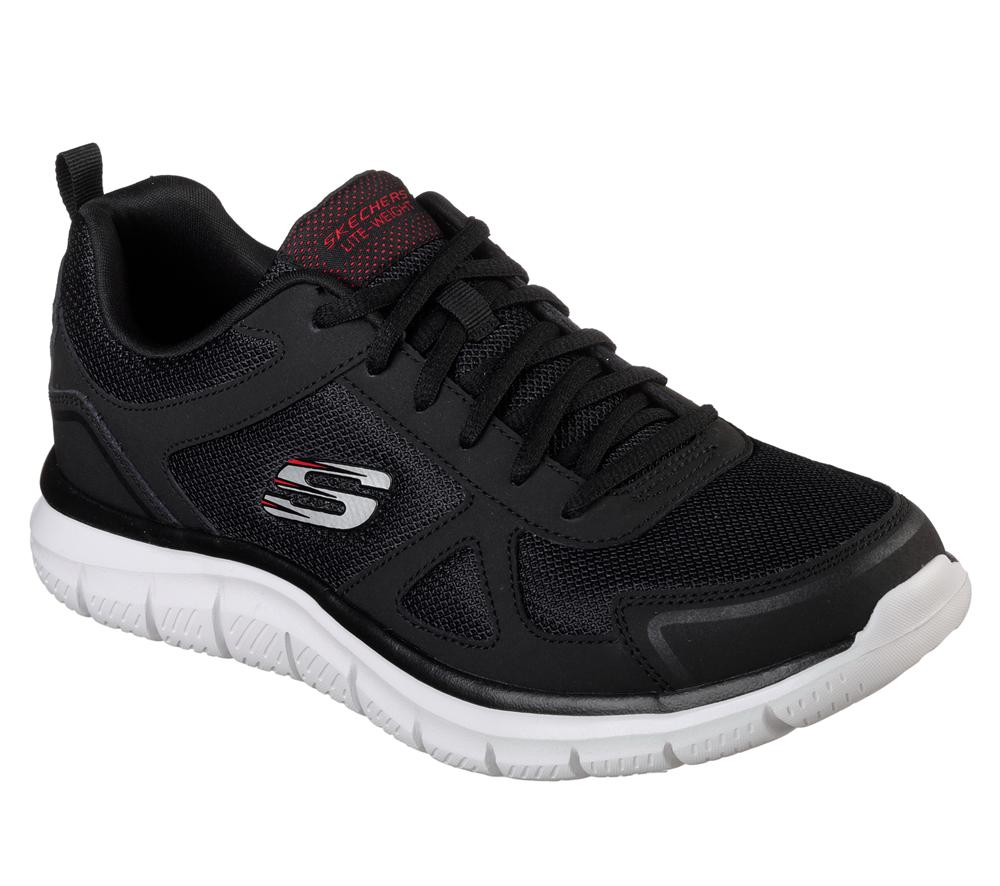 Men Skechers Track Lace Up Black / Red  USA |  4086-DUNCS
