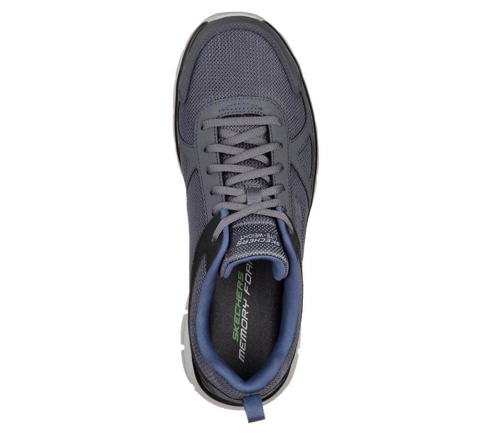 Men Skechers Track Lace Up Grey / Navy  USA |  2063-NOHXR