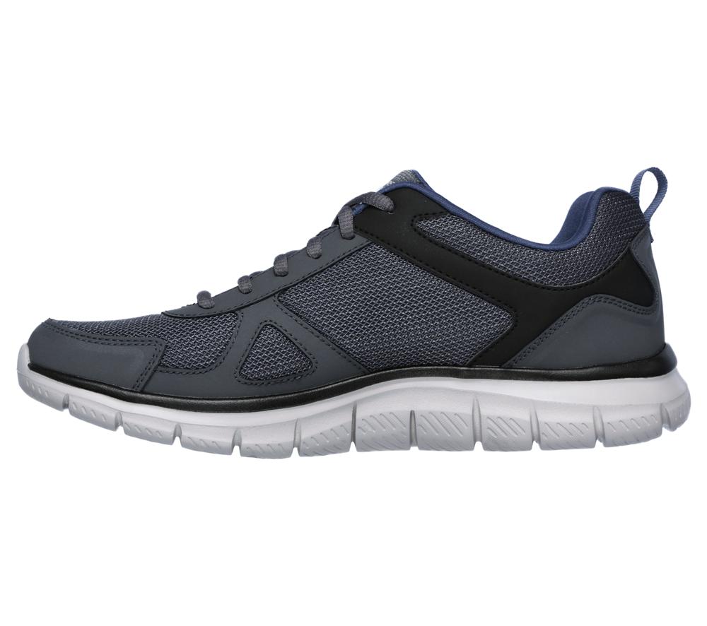 Men Skechers Track Lace Up Grey / Navy  USA |  2063-NOHXR