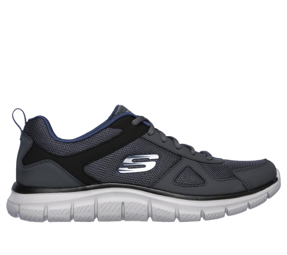 Men Skechers Track Lace Up Grey / Navy  USA |  2063-NOHXR