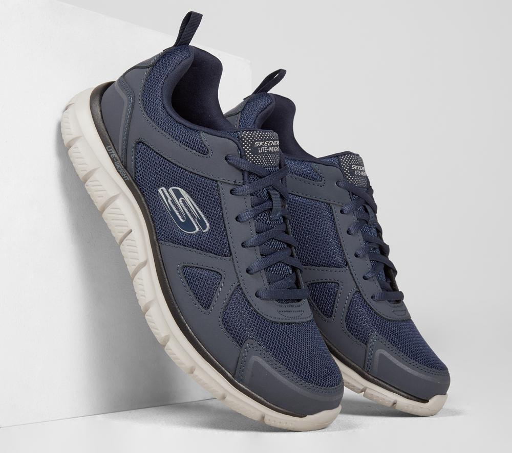 Men Skechers Track Lace Up Navy  USA |  6975-BGIKH