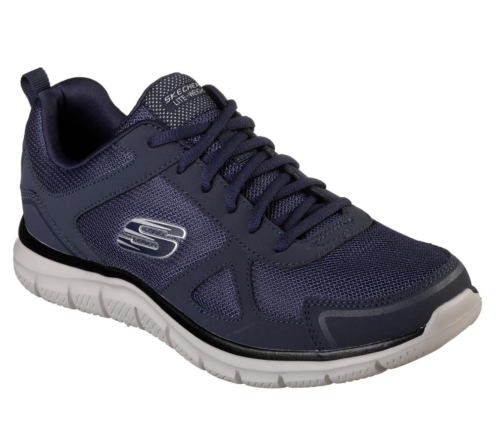 Men Skechers Track Lace Up Navy  USA |  6975-BGIKH