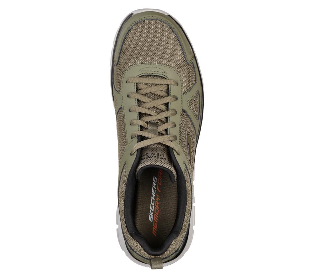 Men Skechers Track Lace Up Olive / Black  USA |  4173-QVJEF