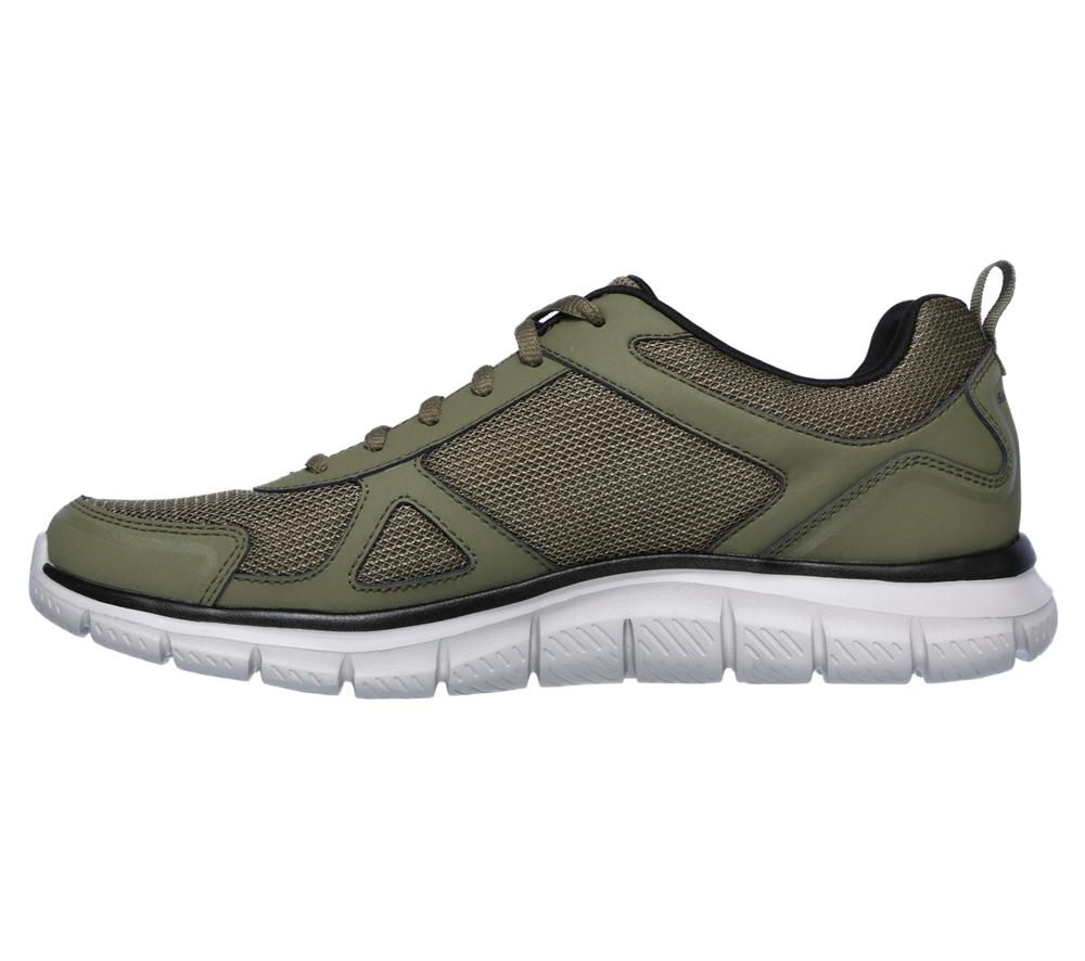 Men Skechers Track Lace Up Olive / Black  USA |  4173-QVJEF