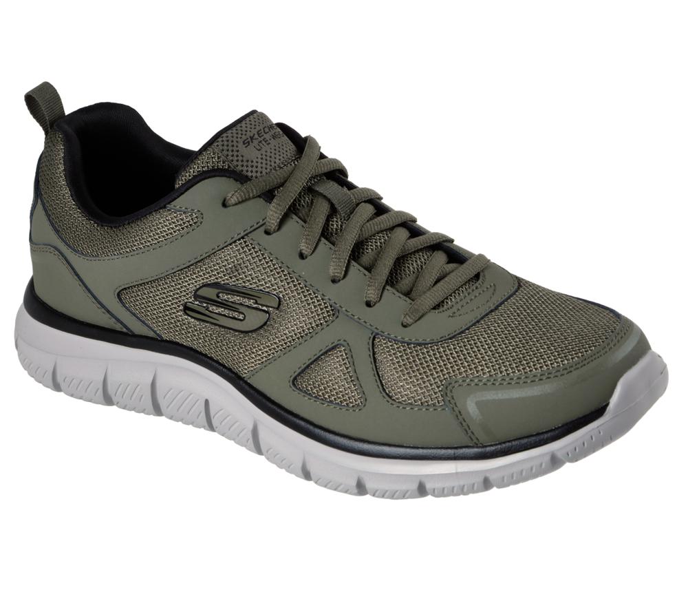 Men Skechers Track Lace Up Olive / Black  USA |  4173-QVJEF