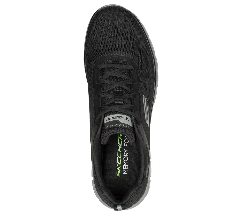 Men Skechers Track - Broader Lace Up Black / Charcoal  USA |  1532-DNHPY