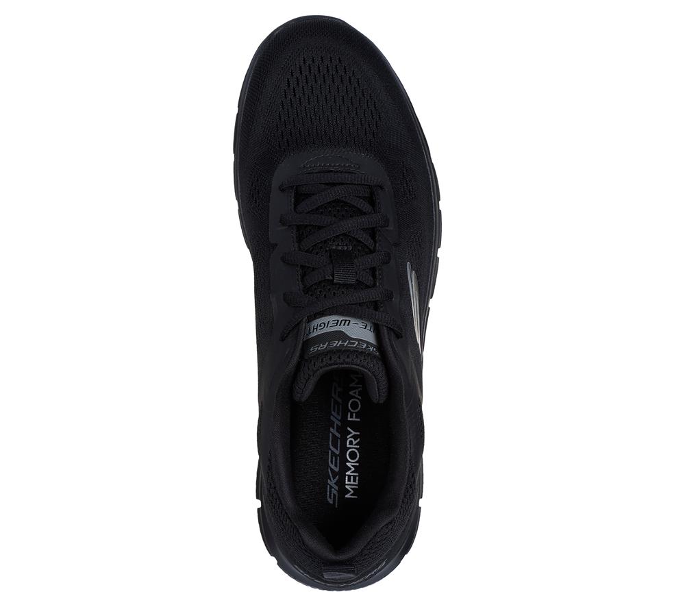Men Skechers Track - Broader Lace Up Black  USA |  8465-WPARL