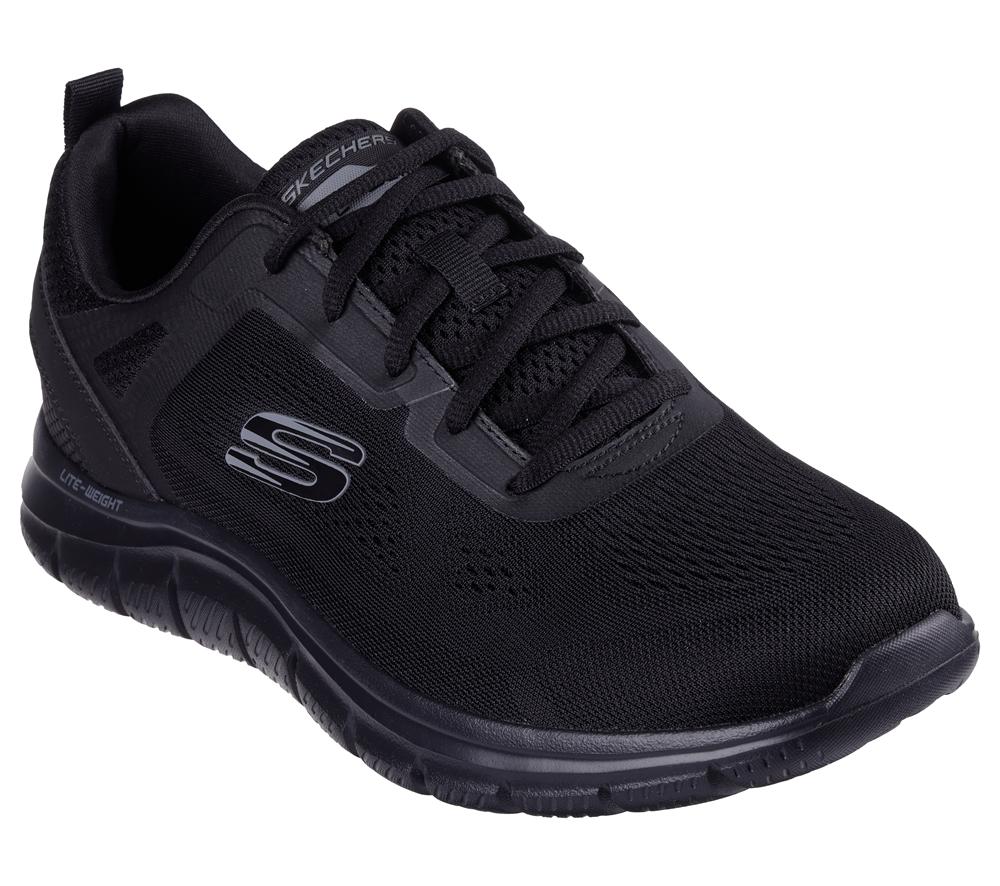 Men Skechers Track - Broader Lace Up Black  USA |  8465-WPARL