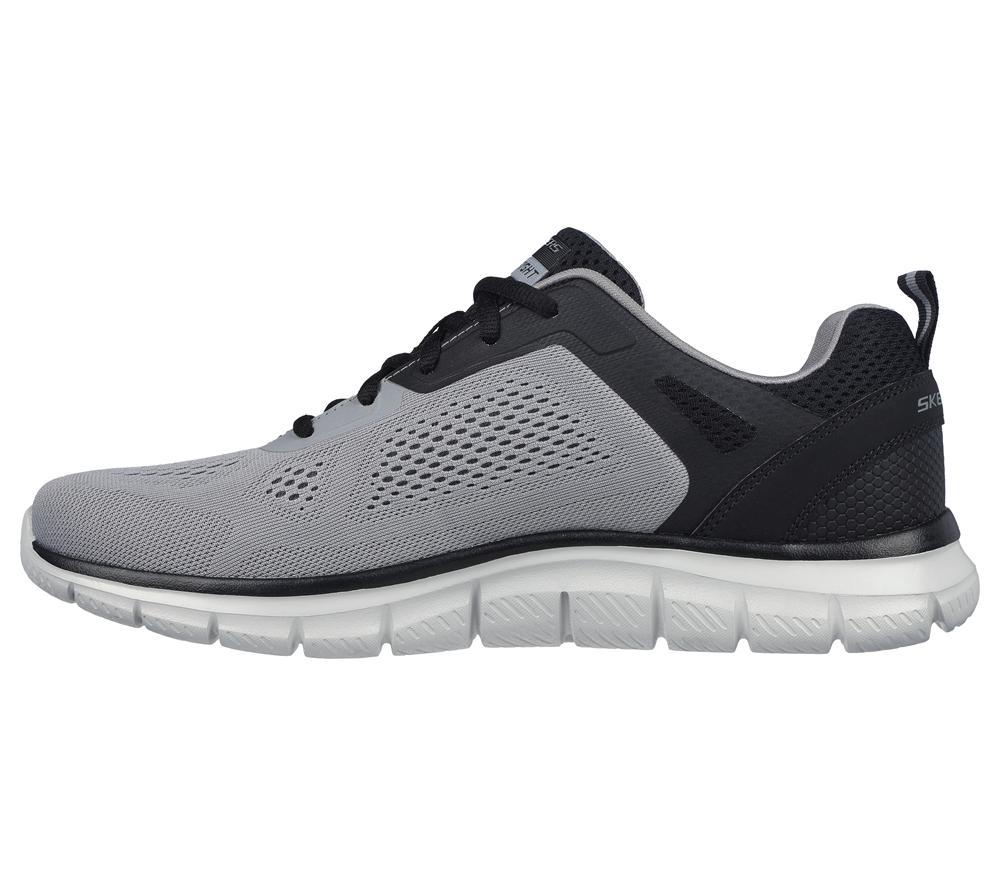 Men Skechers Track - Broader Lace Up Grey / Black  USA |  9572-HVJXS
