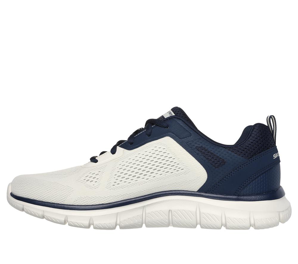 Men Skechers Track - Broader Lace Up Off White / Navy  USA |  1853-ONFWQ