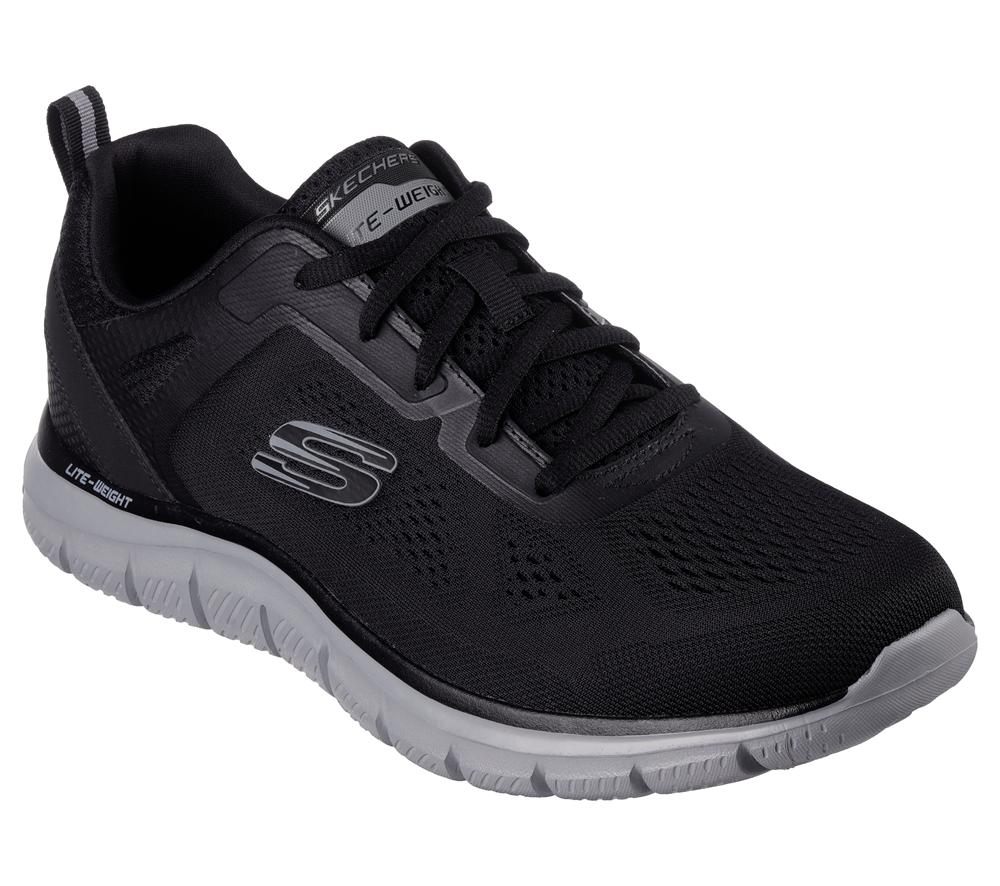 Men Skechers Track - Broader Sneakers Black / Charcoal  USA |  2476-CQJXL