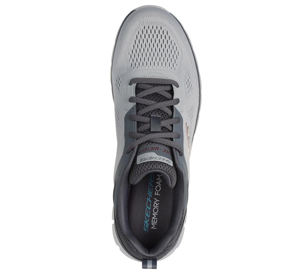 Men Skechers Track - Broader Sneakers Grey / Charcoal  USA |  1043-WQLRT