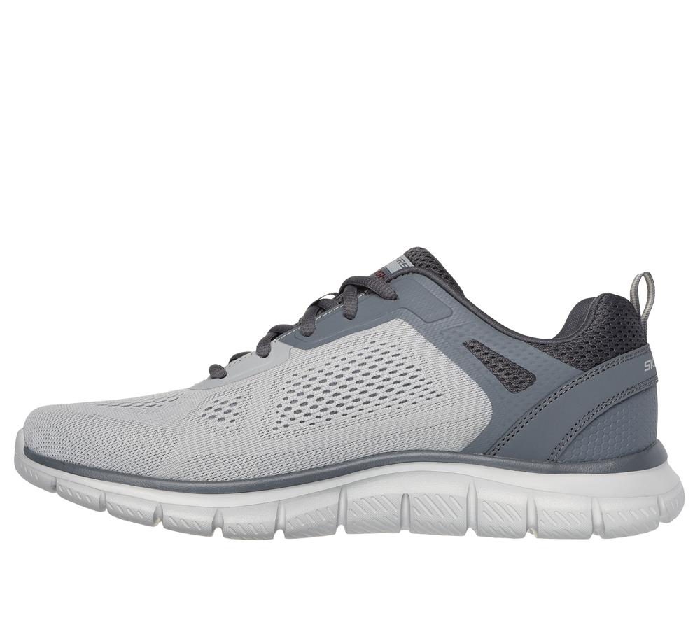 Men Skechers Track - Broader Sneakers Grey / Charcoal  USA |  1043-WQLRT