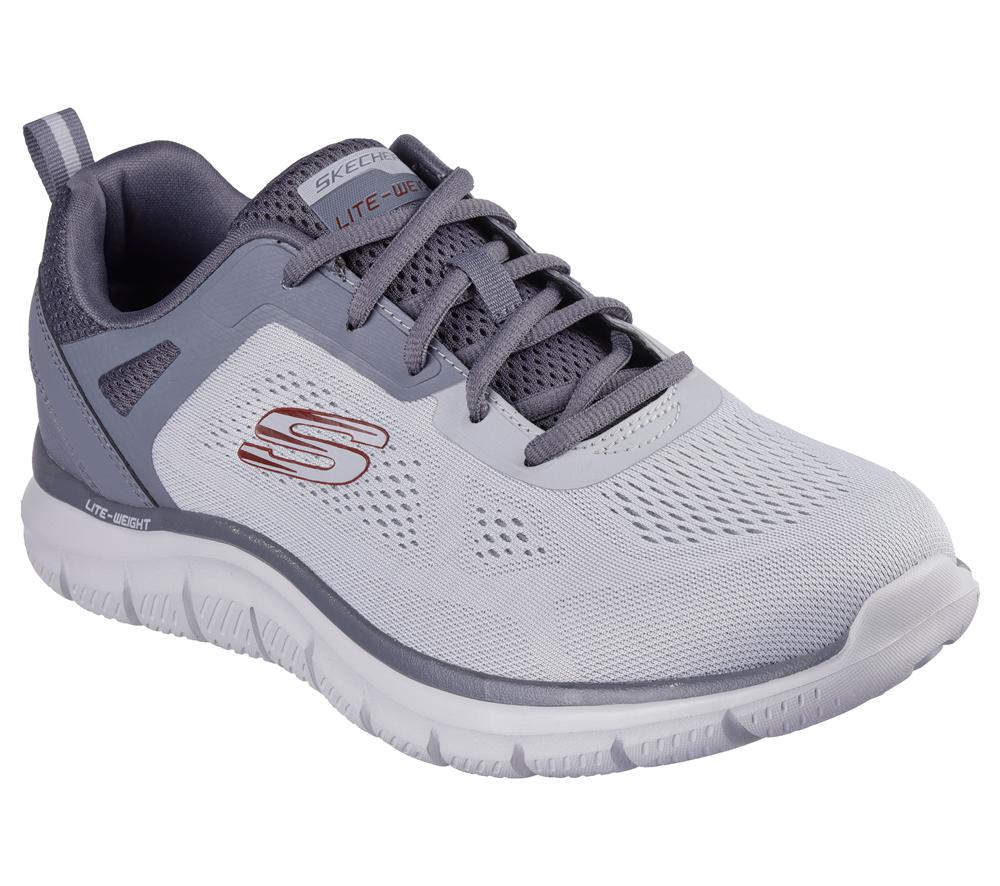Men Skechers Track - Broader Sneakers Grey / Charcoal  USA |  1043-WQLRT