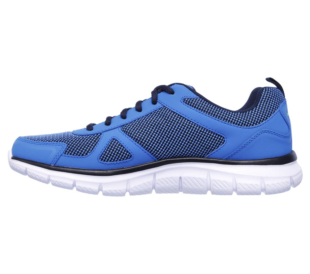 Men Skechers Track - Bucolo Lace Up Blue / Lime  USA |  1470-RLQZV