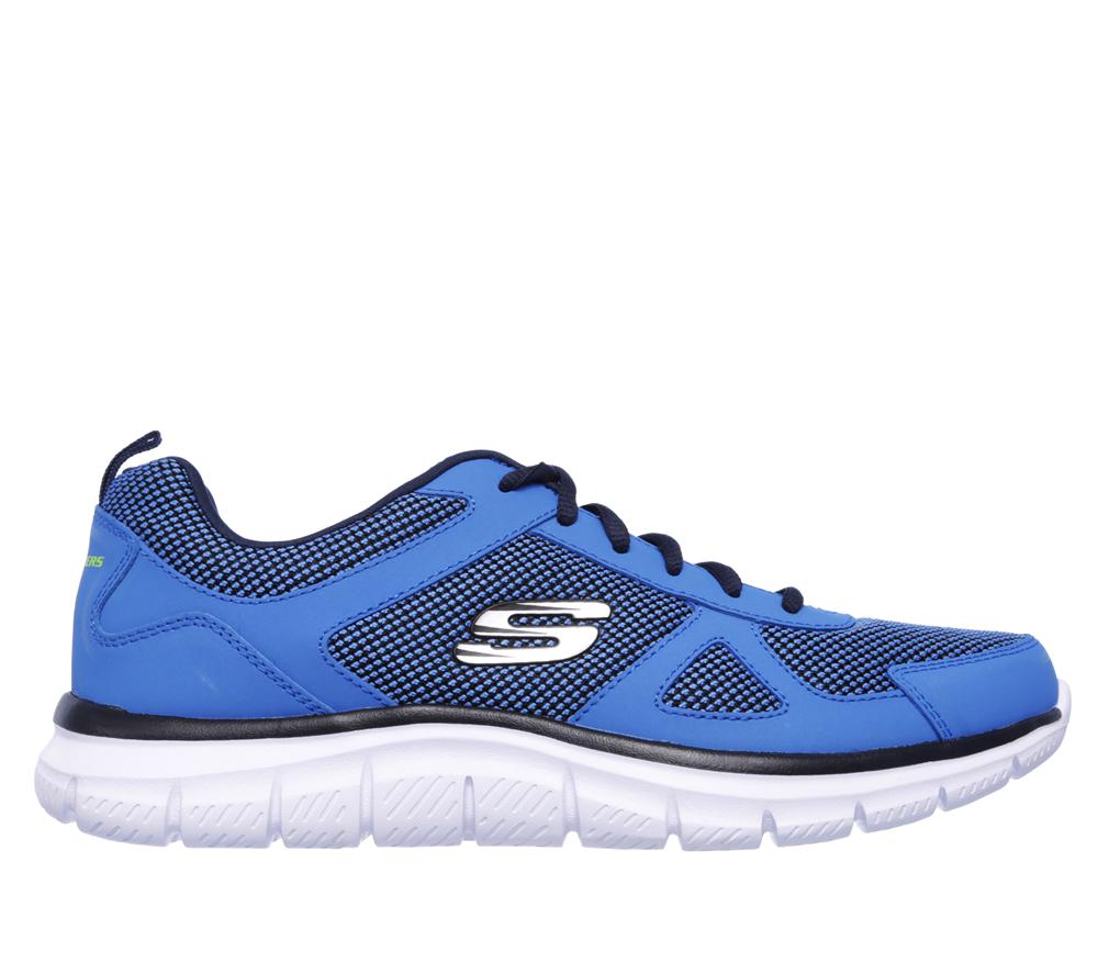 Men Skechers Track - Bucolo Lace Up Blue / Lime  USA |  1470-RLQZV