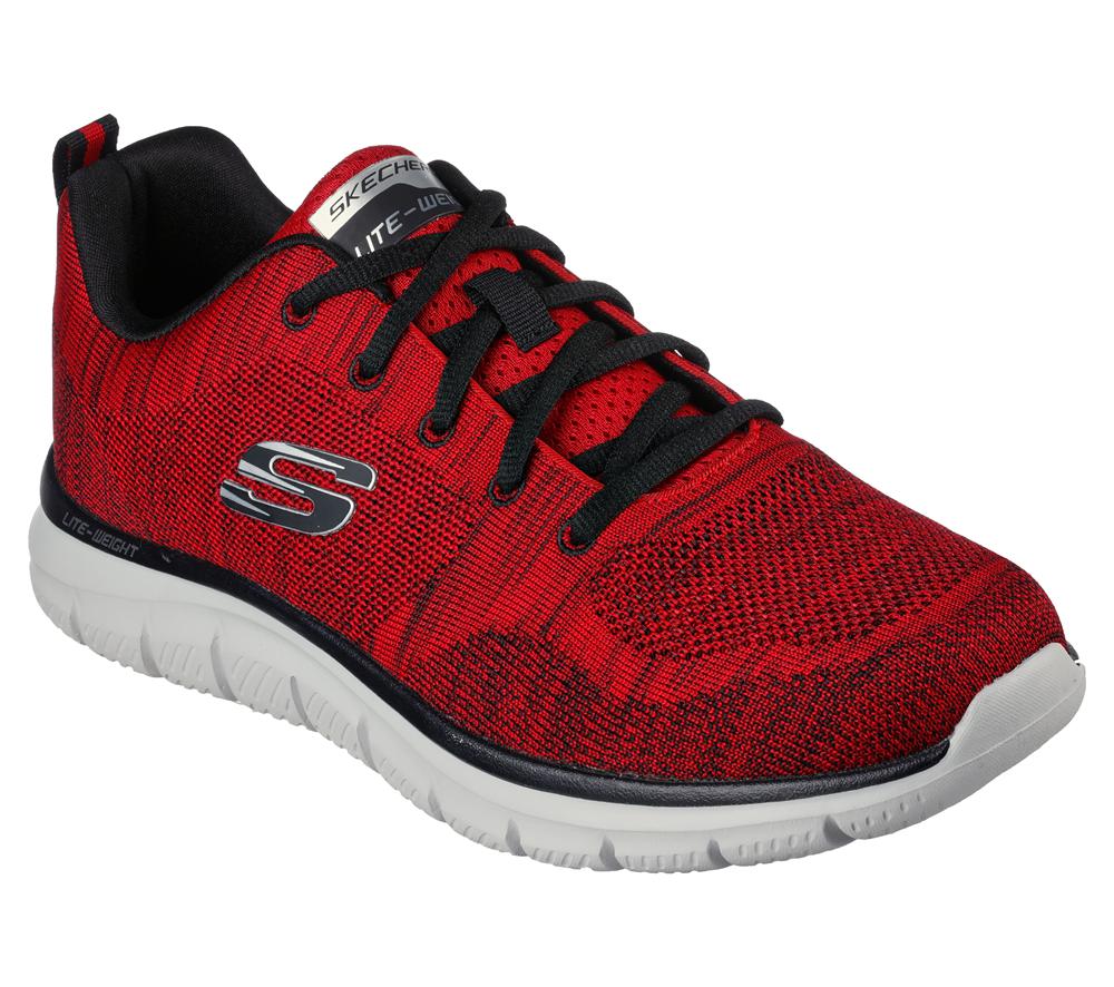 Men Skechers Track - Front Runner Lace Up Red / Black  USA |  6240-EWURV