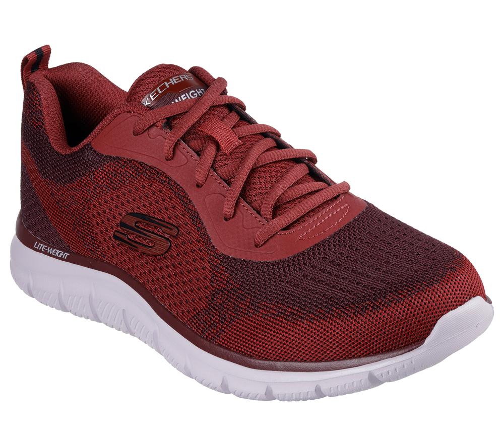 Men Skechers Track - Glendor Lace Up Burgundy  USA |  9675-NMCPF