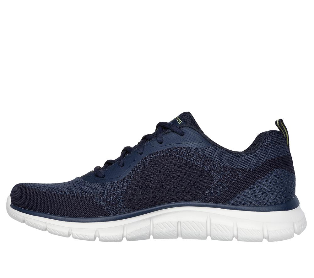 Men Skechers Track - Glendor Lace Up Navy / Lime  USA |  8643-EZUTX