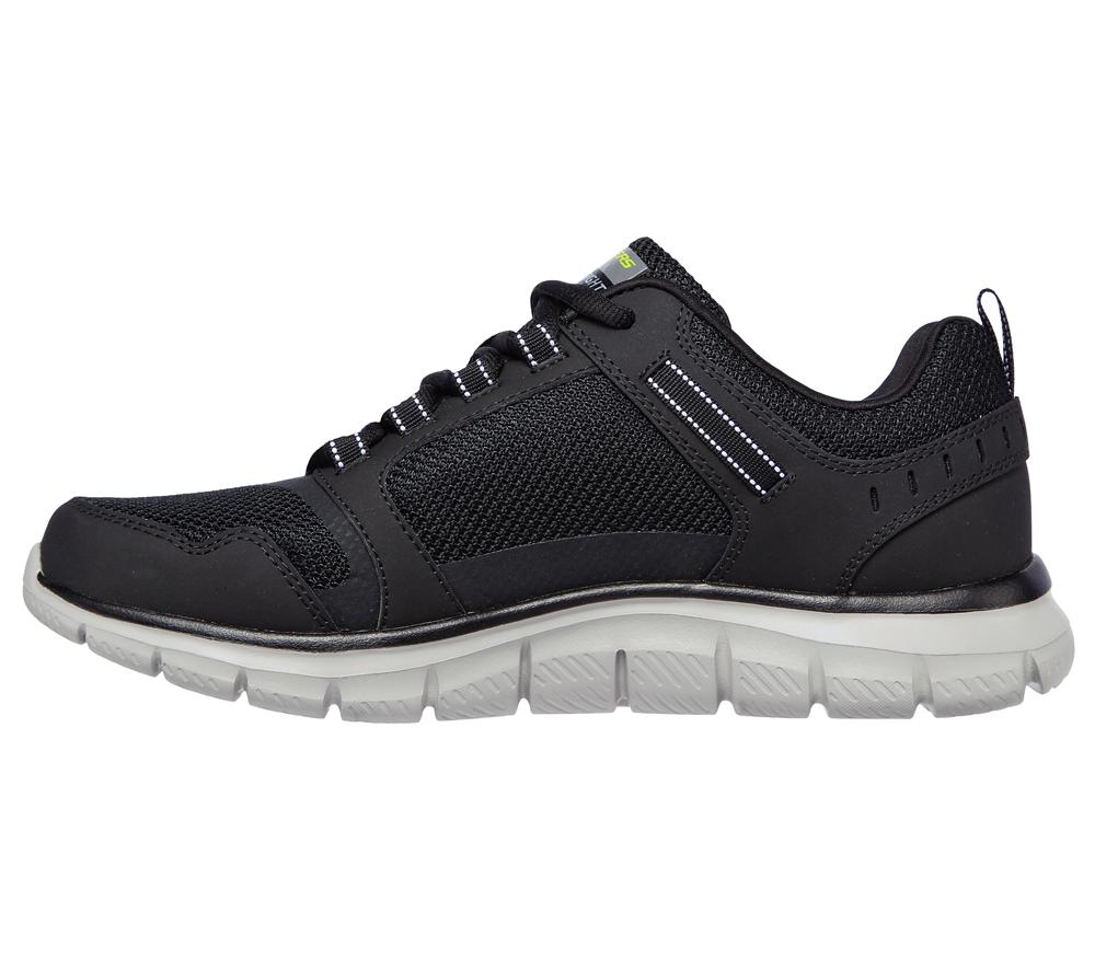 Men Skechers Track - Knockhill Lace Up Black / Lime  USA |  4672-TJEBU