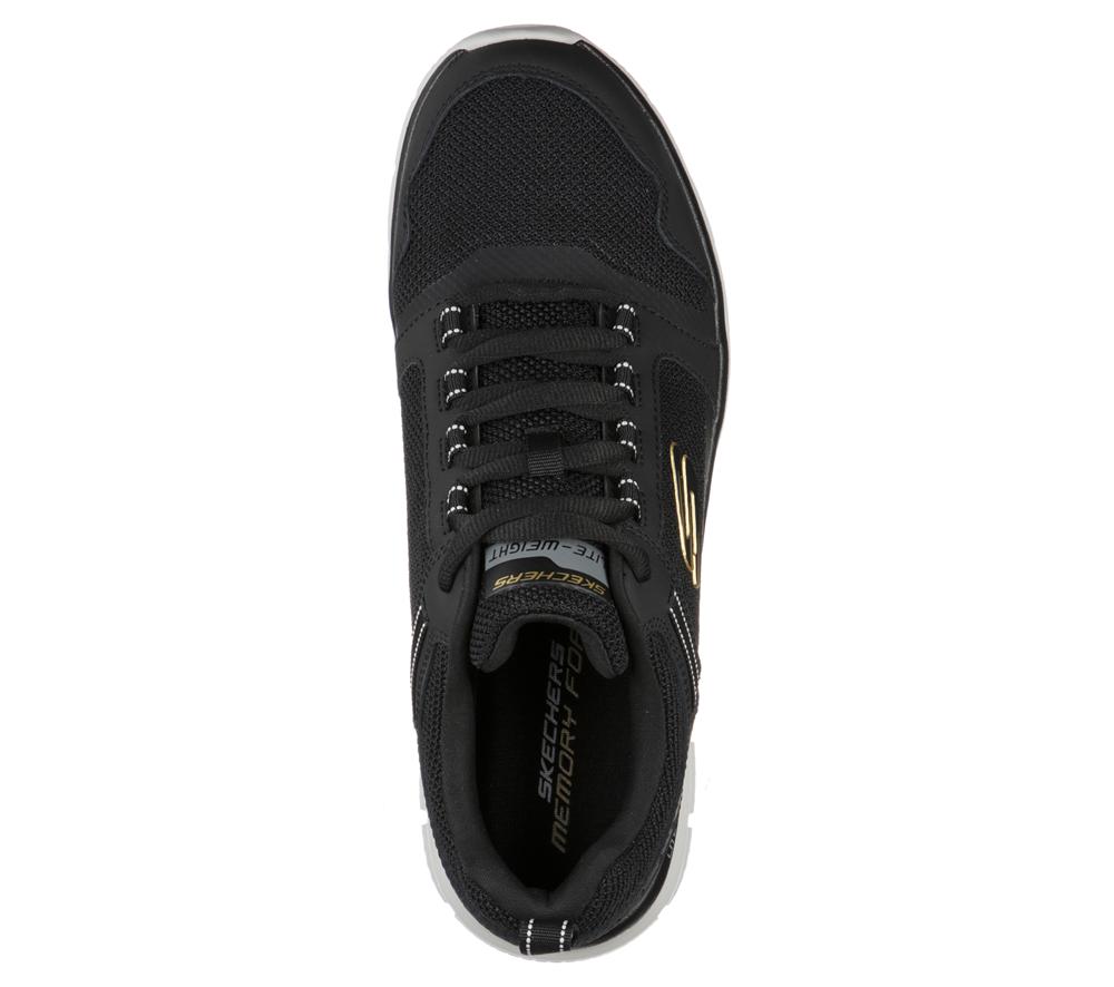Men Skechers Track - Knockhill Lace Up Black / Gold  USA |  2154-AUTEO