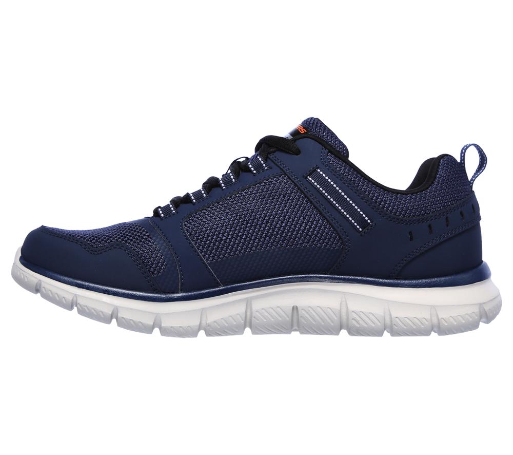 Men Skechers Track - Knockhill Lace Up Navy / Orange  USA |  8670-MRNTG