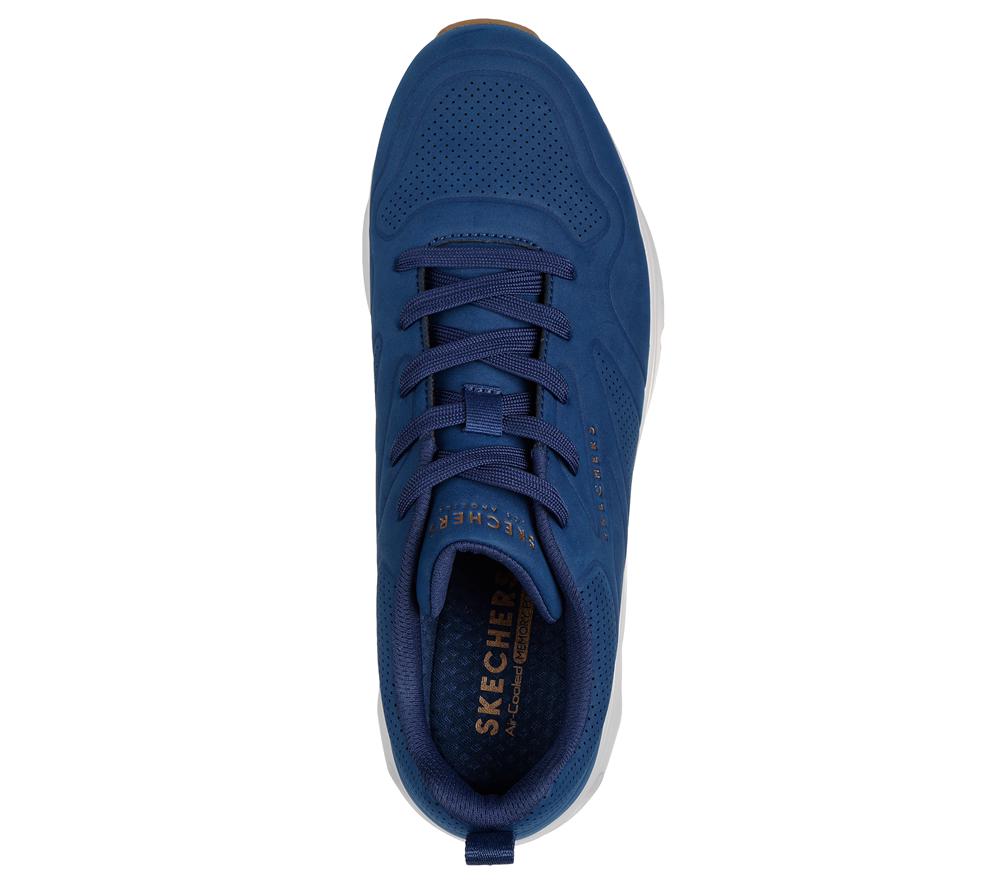 Men Skechers Tres-Air Uno - Ah-Mazing Lace Up Navy  USA |  0692-RQOAW