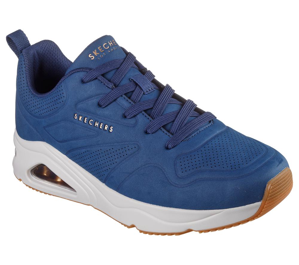 Men Skechers Tres-Air Uno - Ah-Mazing Lace Up Navy  USA |  0692-RQOAW