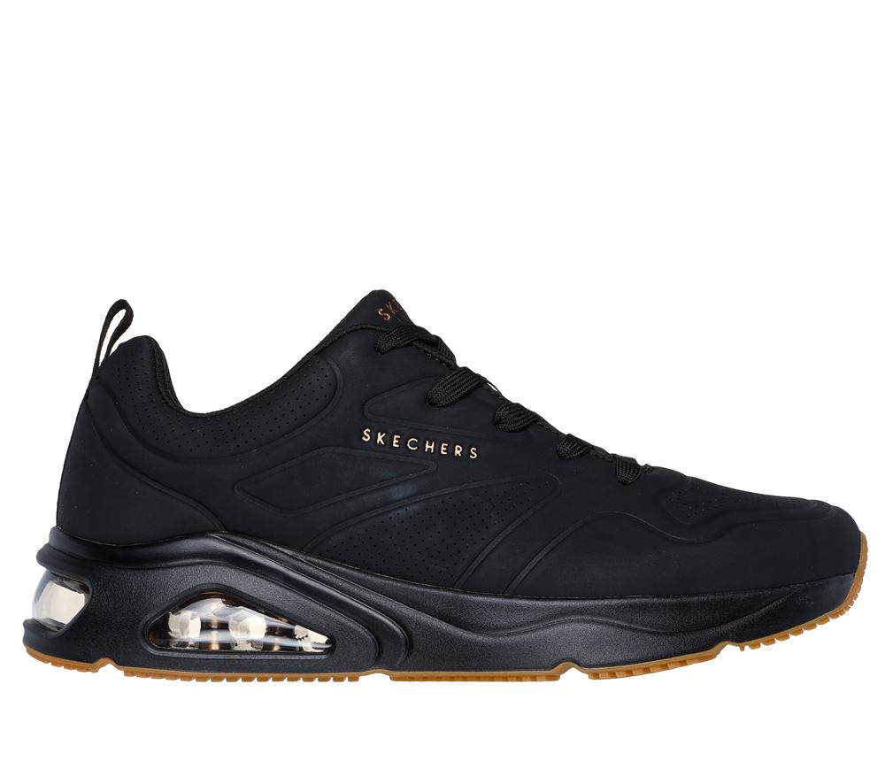 Men Skechers Tres-Air Uno - Ah-Mazing Lace Up Black  USA |  3416-GDFWK