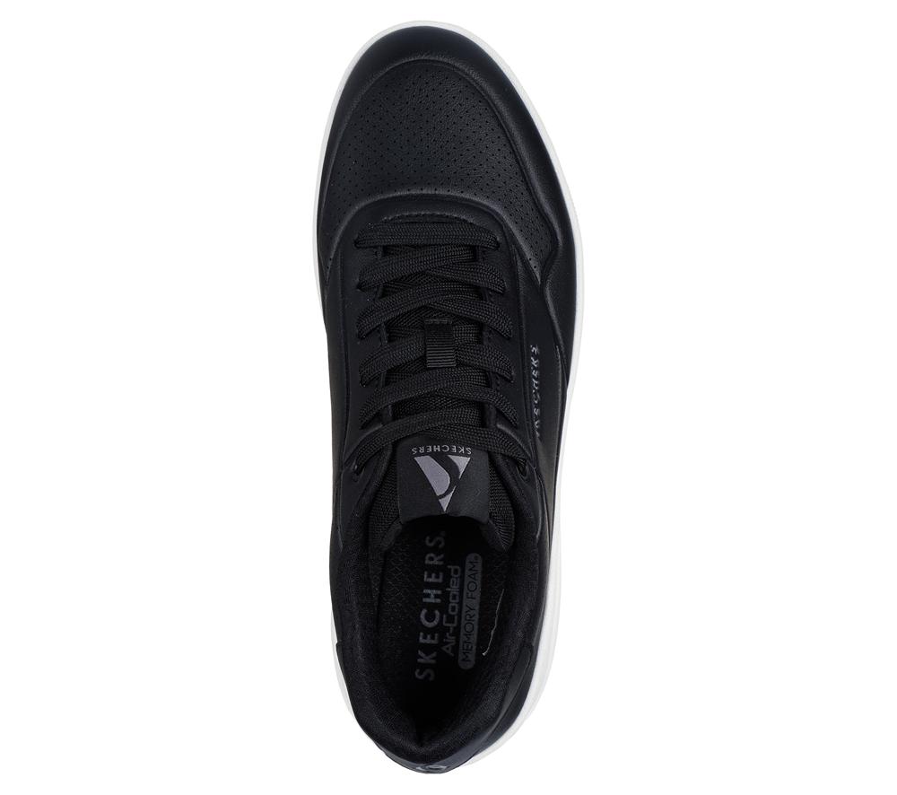 Men Skechers Uno Court Lace Up Black  USA |  6874-DEXSI