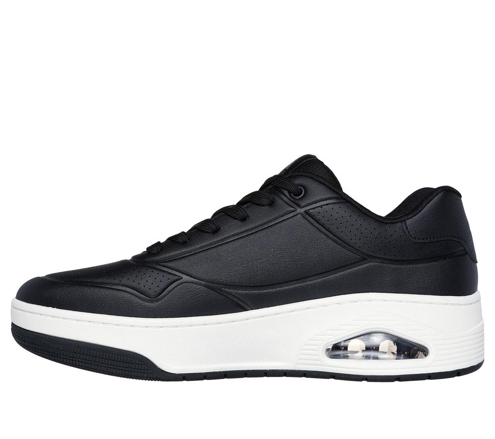 Men Skechers Uno Court Lace Up Black  USA |  6874-DEXSI