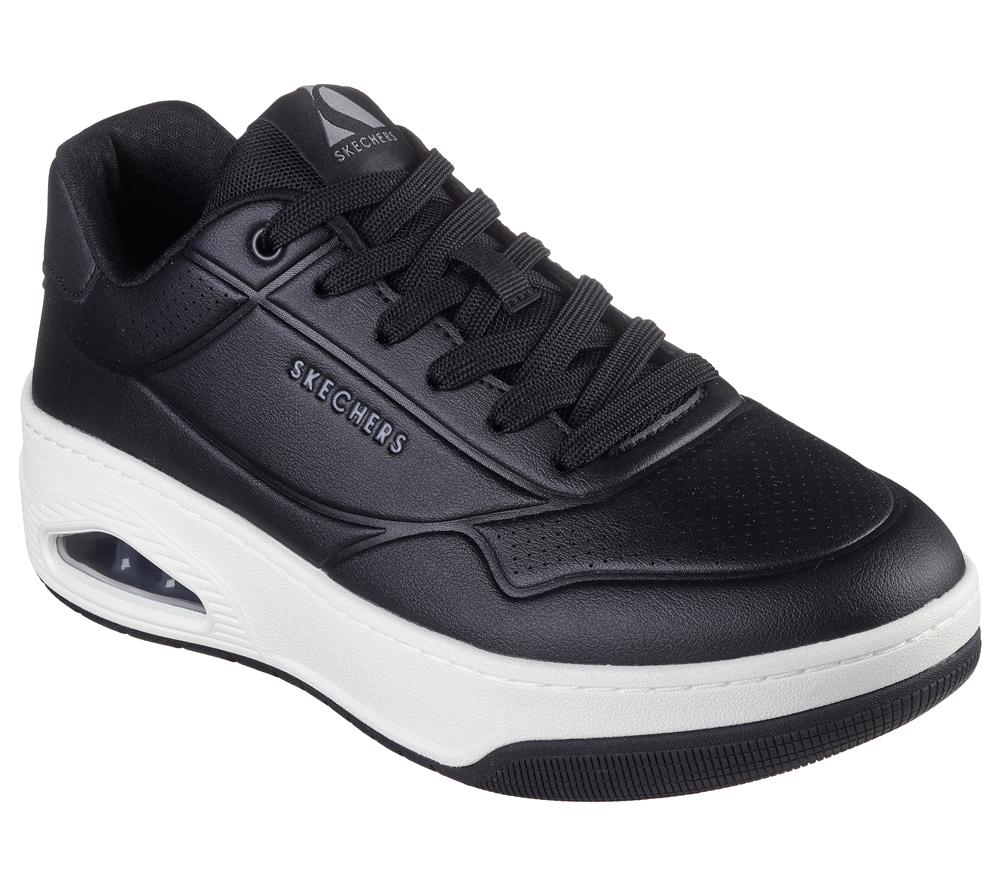 Men Skechers Uno Court Lace Up Black  USA |  6874-DEXSI