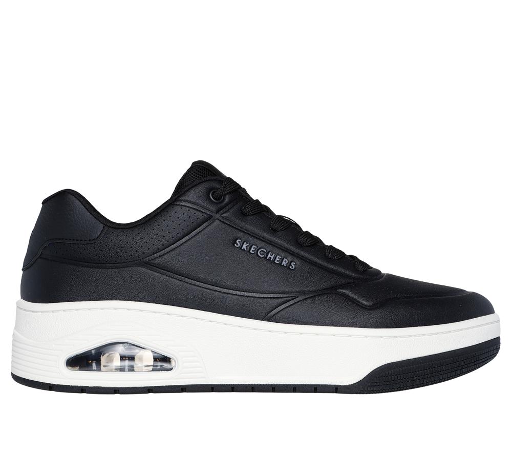 Men Skechers Uno Court Lace Up Black  USA |  6874-DEXSI