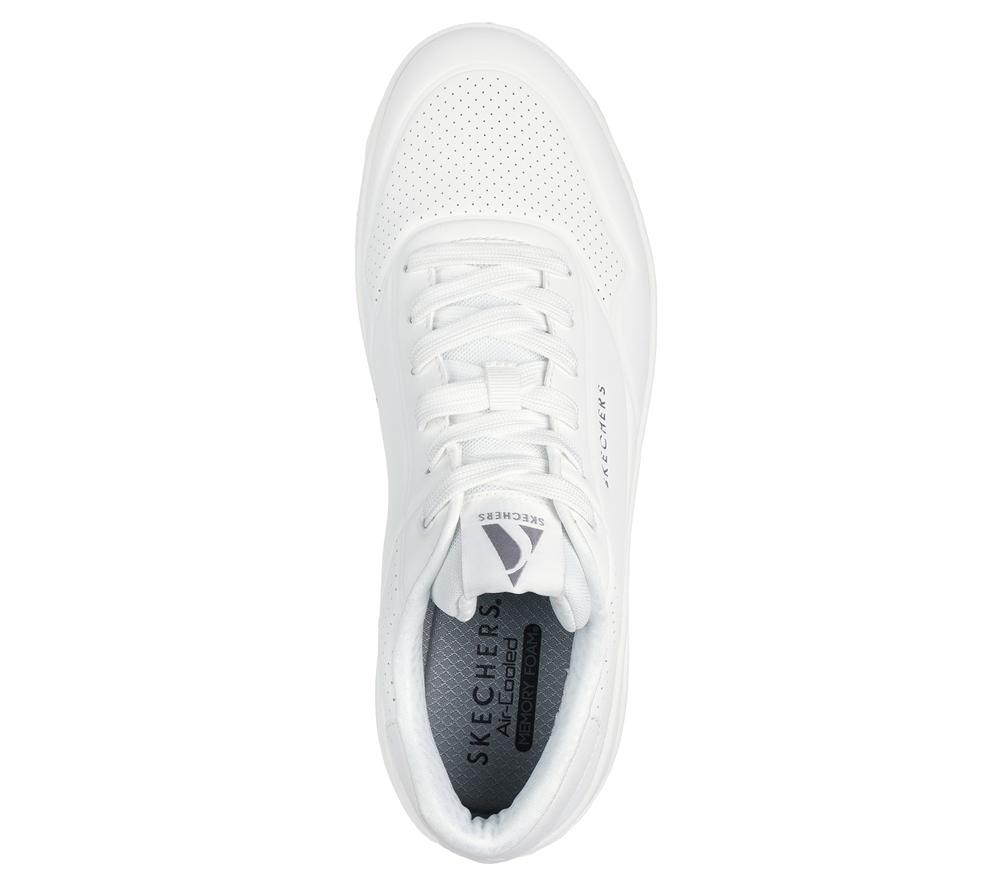 Men Skechers Uno Court Lace Up White  USA |  1795-YCNFV